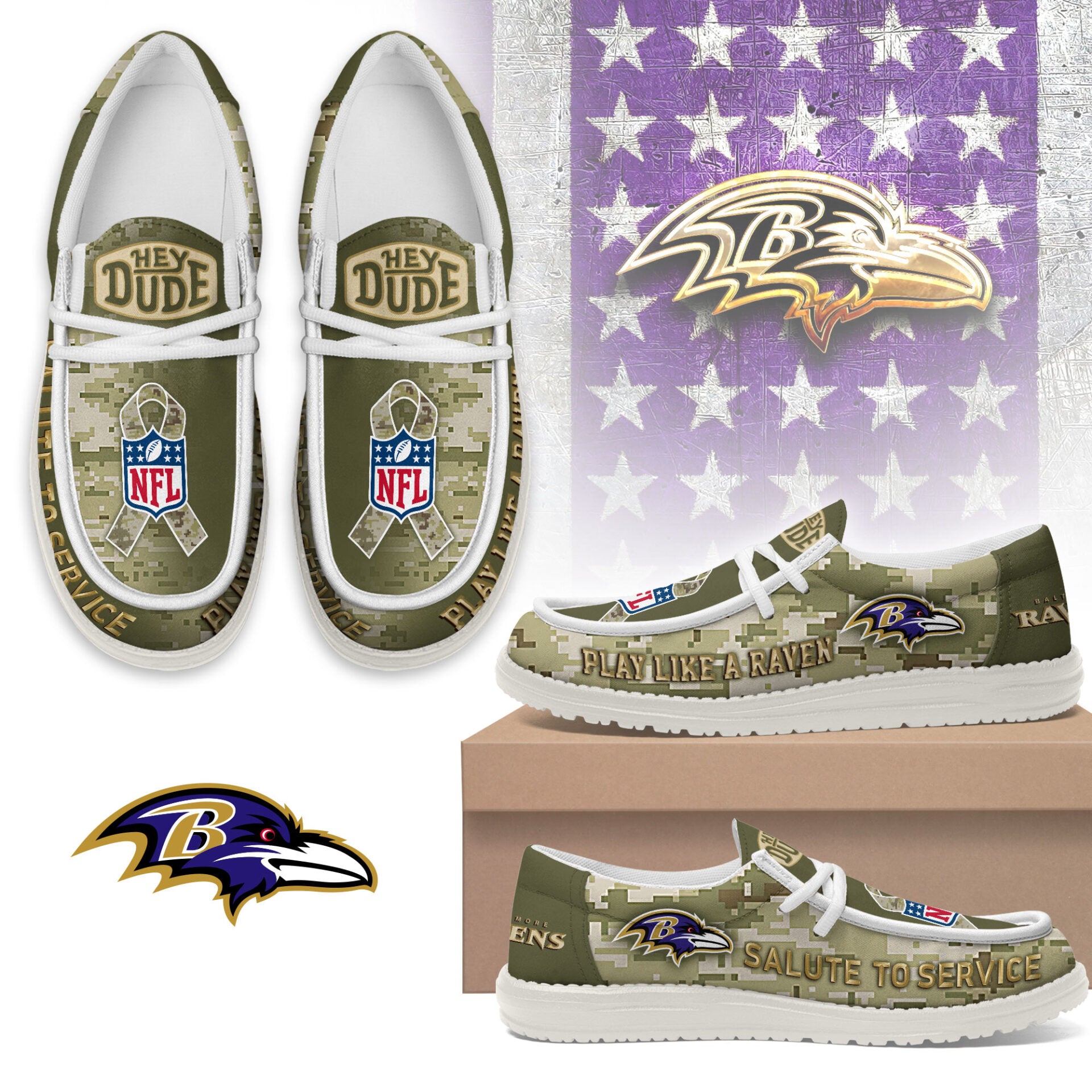 Baltimore Ravens Lace Up Loafers 2026