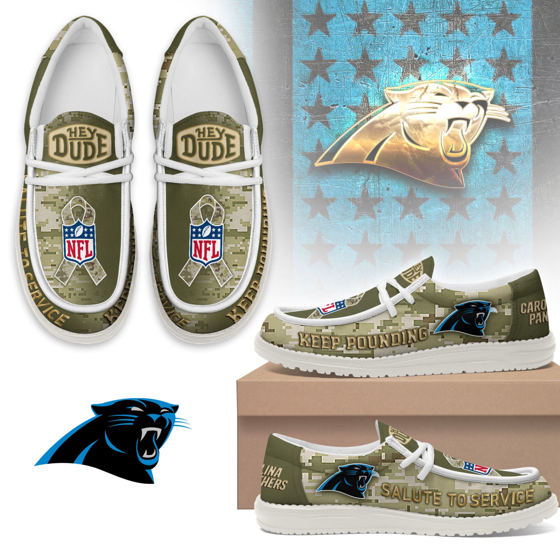 Carolina Panthers Lace Up Loafers 2026