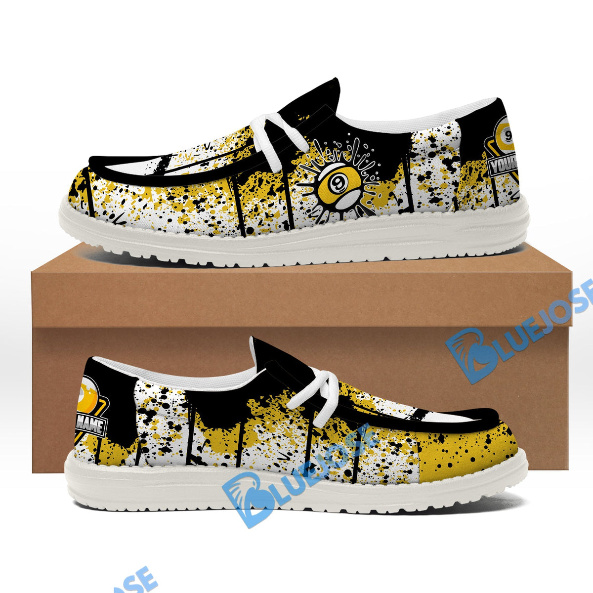 Billiards Ball 9 Ink Art Lace Up Loafers 2026