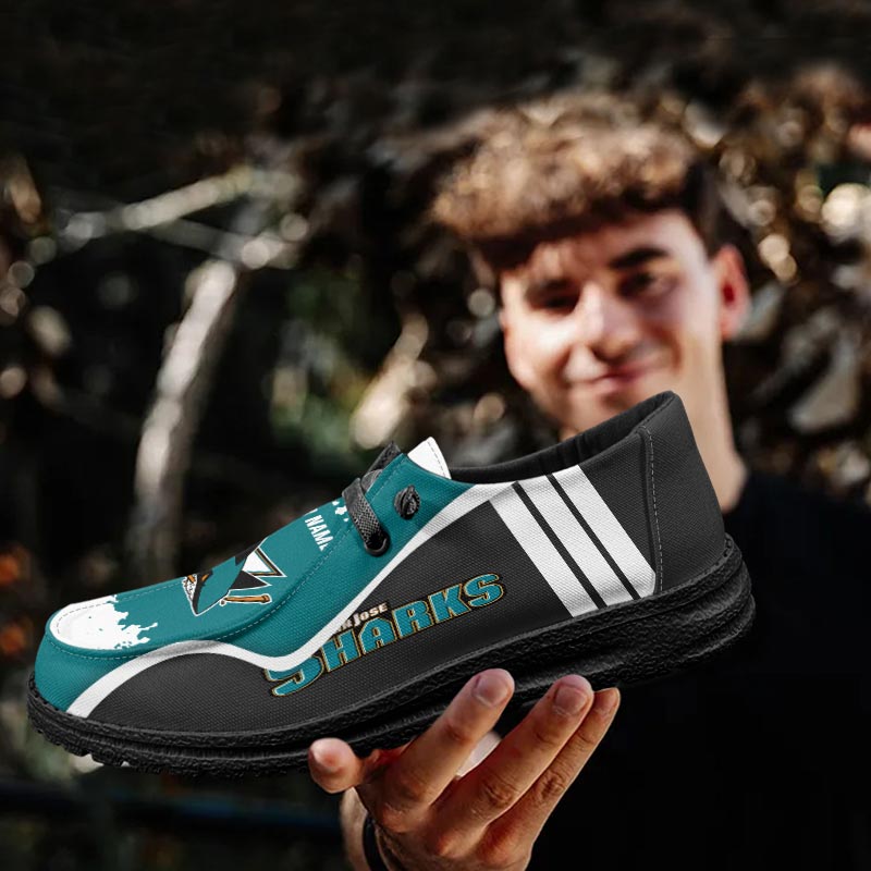 San Jose Sharks Lace Up Loafers Shoes 2026