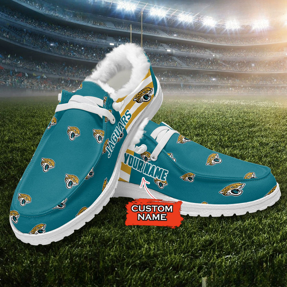 Healalio Jacksonville Jaguars Lace Up Loafers Fur Lining 2026