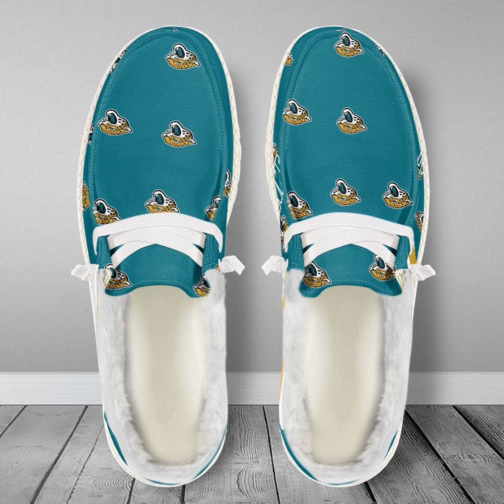 Healalio Jacksonville Jaguars Lace Up Loafers Fur Lining 2026