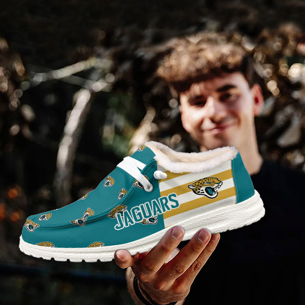 Healalio Jacksonville Jaguars Lace Up Loafers Fur Lining 2026