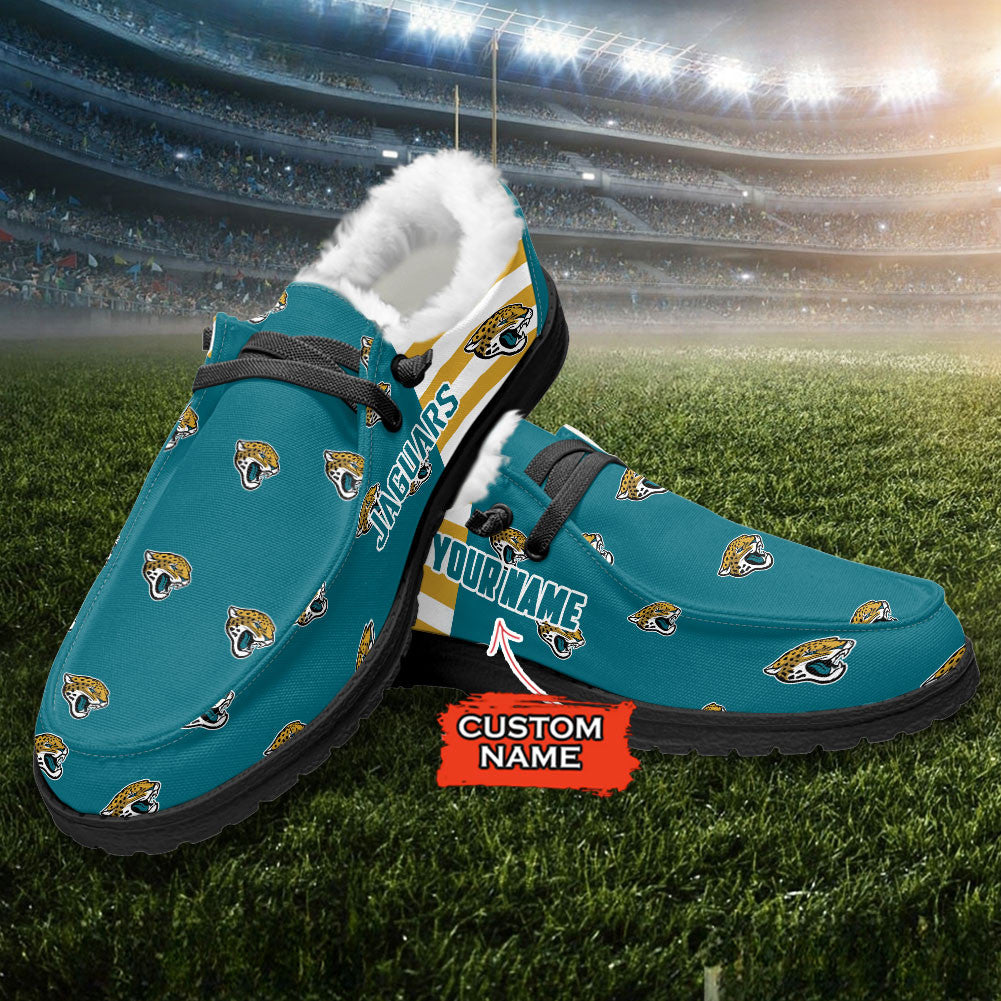 Healalio Jacksonville Jaguars Lace Up Loafers Fur Lining 2026