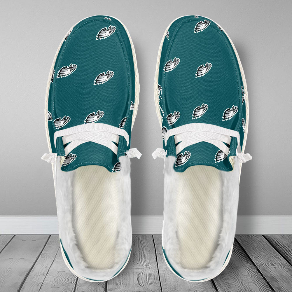 Healalio Philadelphia Eagles Lace Up Loafers Fur Lining 2026