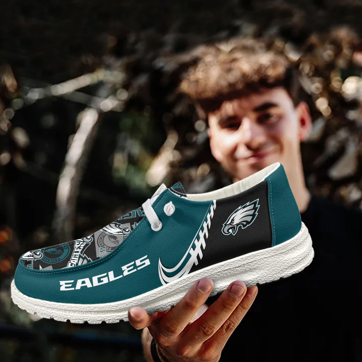 Healalio Philadelphia Eagles Lace Up Loafers 2026