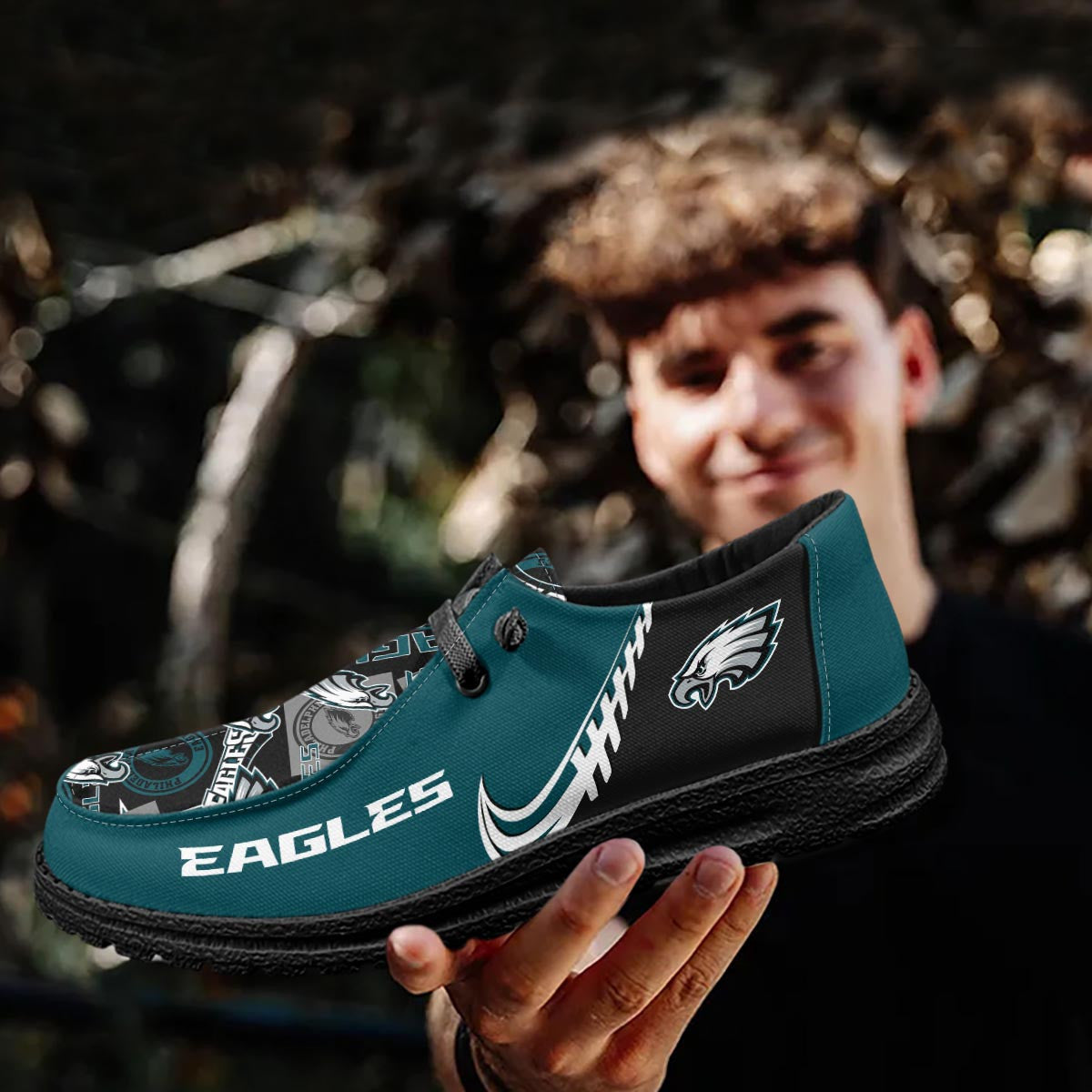 Healalio Philadelphia Eagles Lace Up Loafers 2026