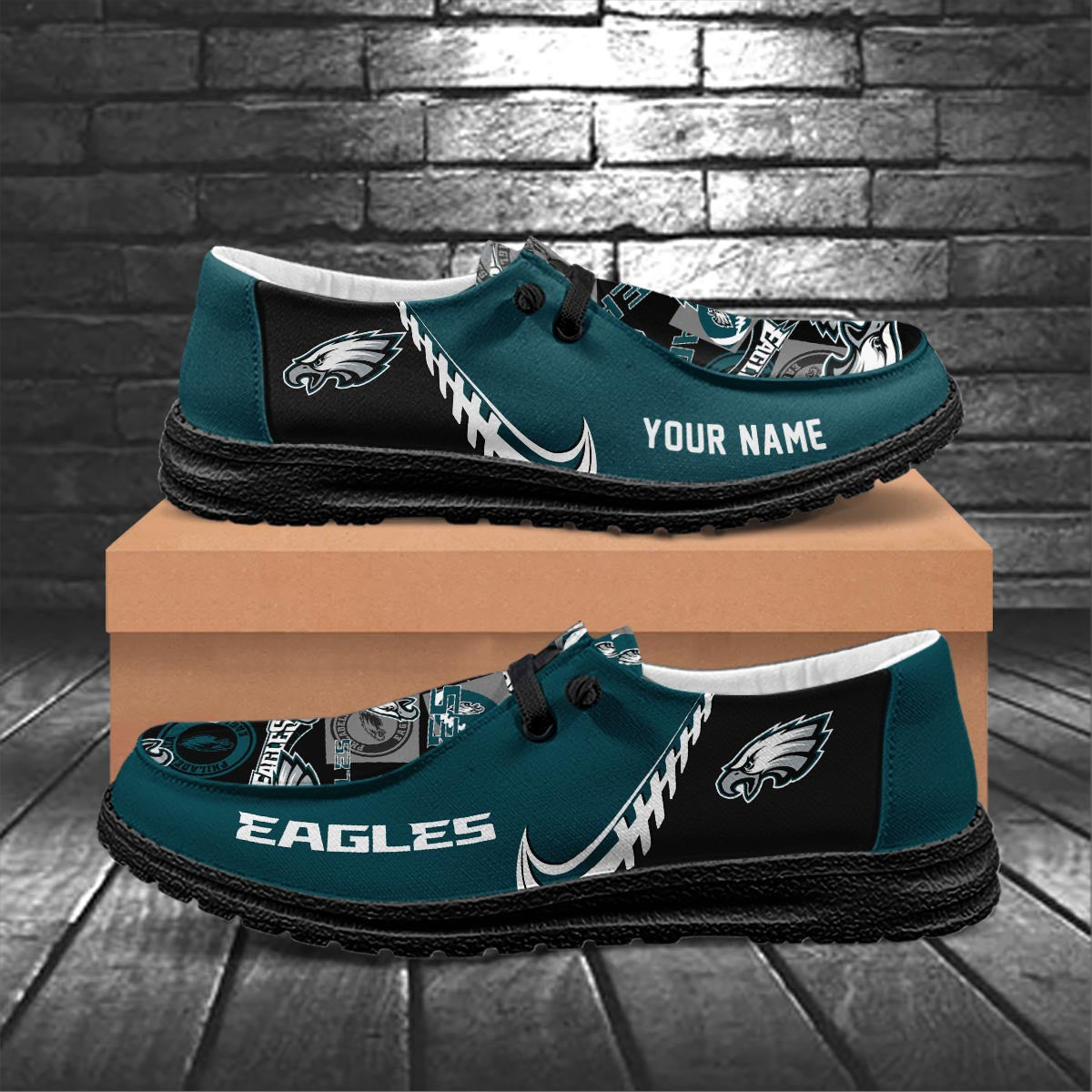 Healalio Philadelphia Eagles Lace Up Loafers 2026