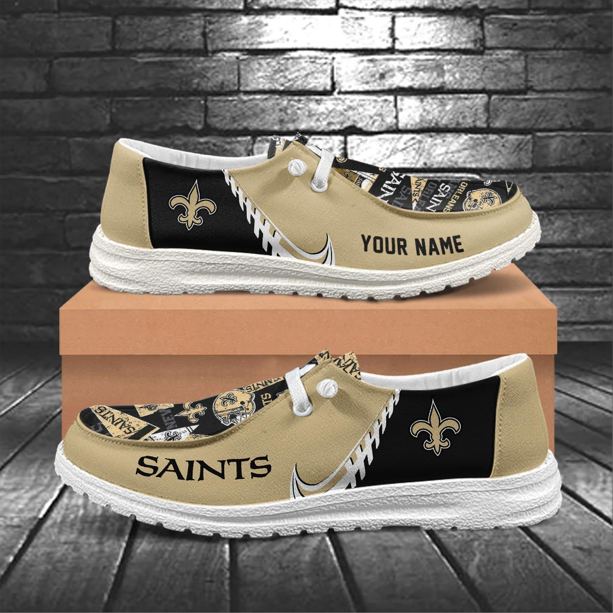 Healalio New Orleans Saints Lace Up Loafers 2026