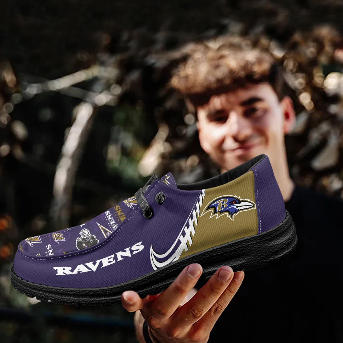 Healalio Baltimore Ravens Lace Up Loafers 2026
