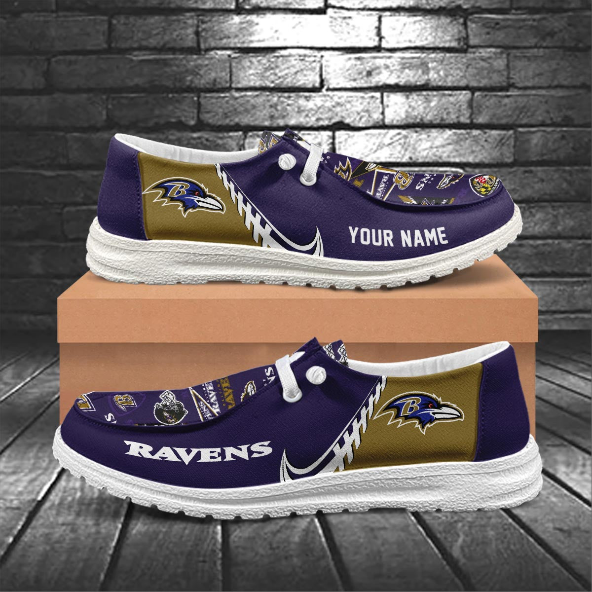 Healalio Baltimore Ravens Lace Up Loafers 2026