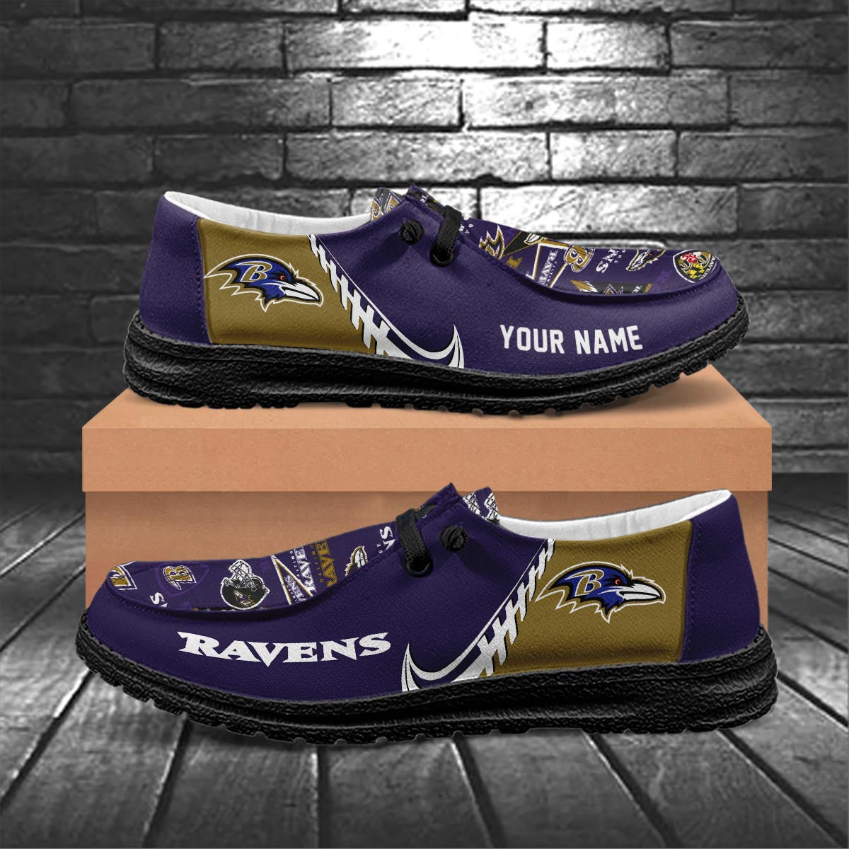Healalio Baltimore Ravens Lace Up Loafers 2026