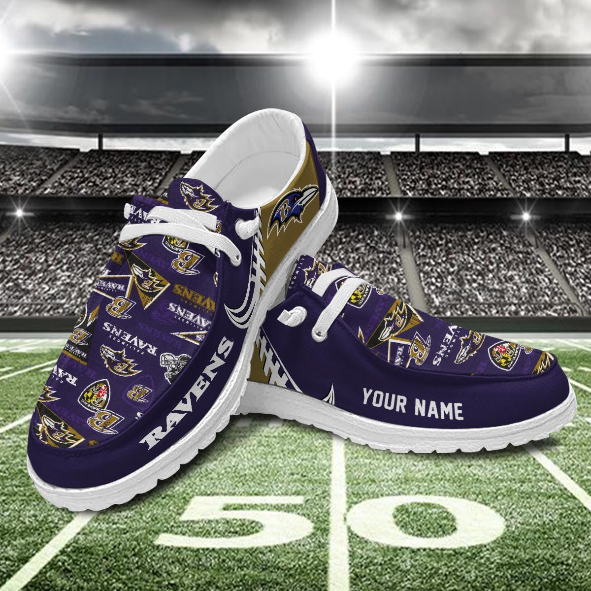 Healalio Baltimore Ravens Lace Up Loafers 2026