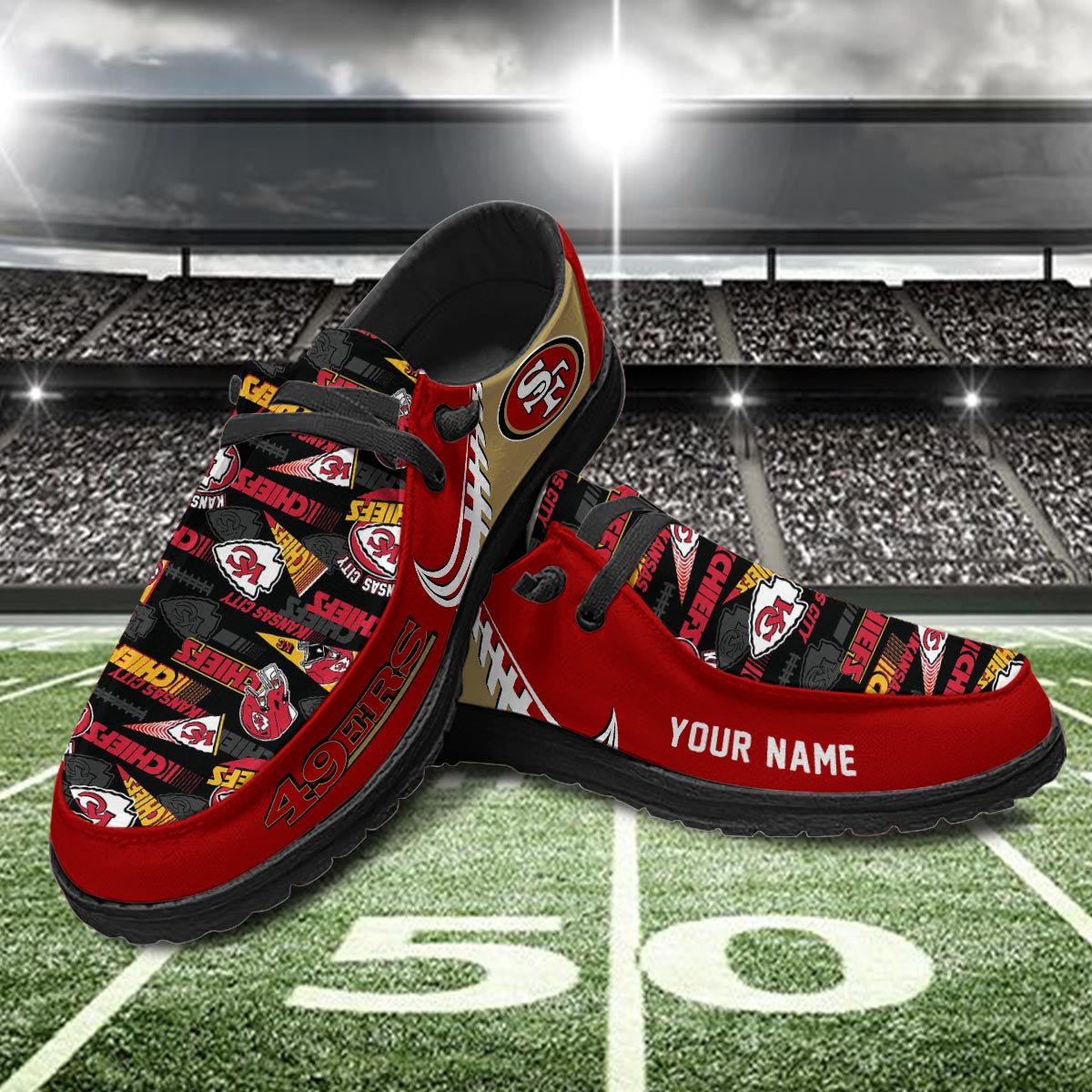 Healalio San Francisco 49ers Lace Up Loafers 2026