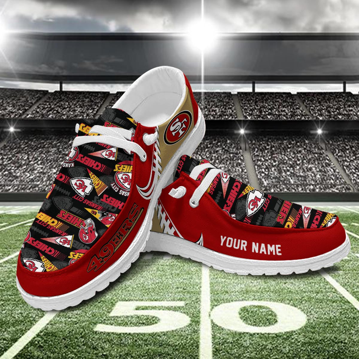 Healalio San Francisco 49ers Lace Up Loafers 2026