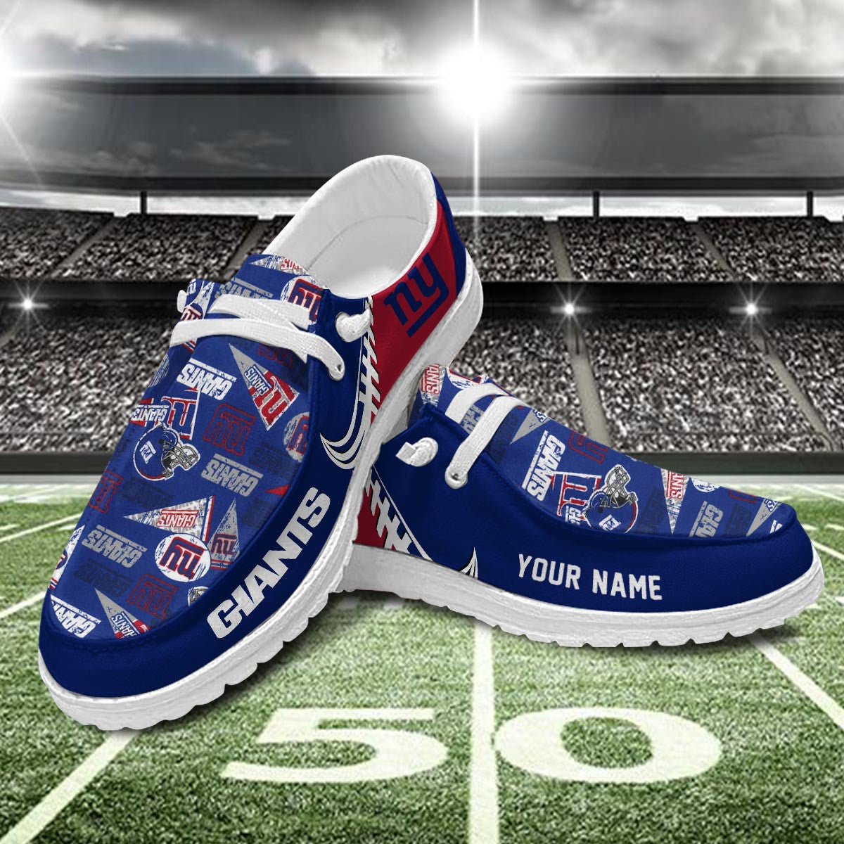 Healalio New York Giants Lace Up Loafers 2026