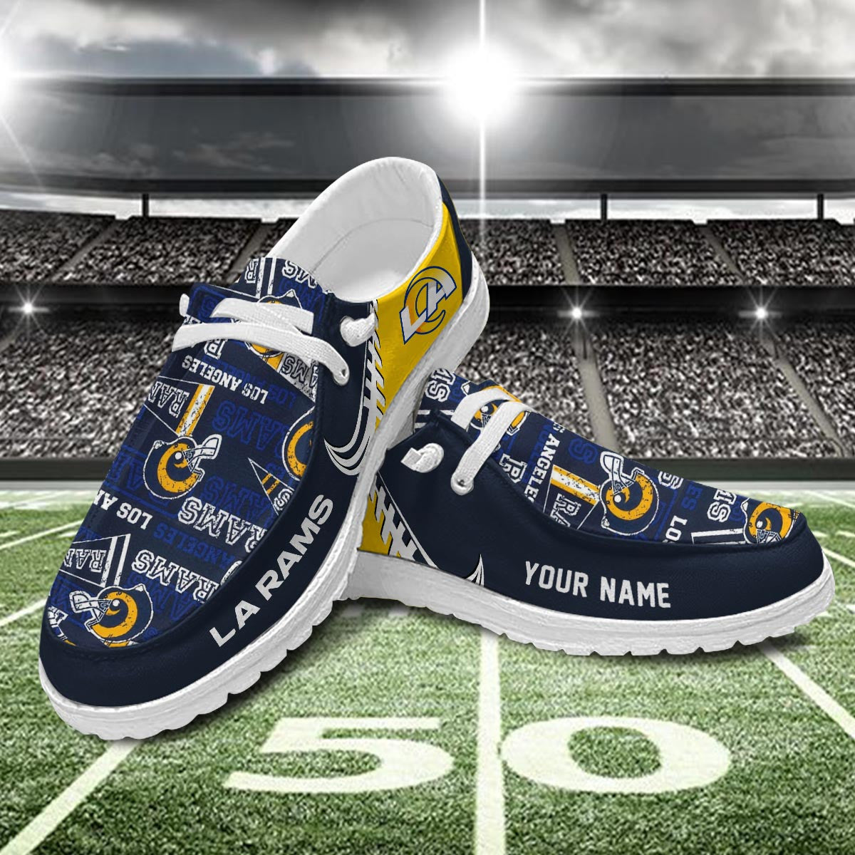 Healalio Los Angeles Rams Lace Up Loafers 2026
