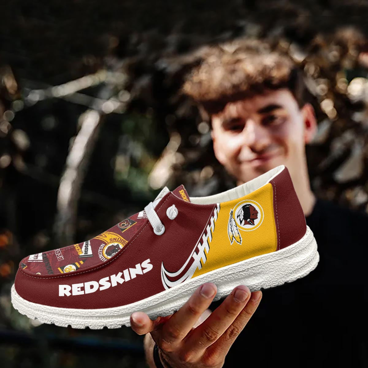 Healalio Washington Redskin Lace Up Loafers 2026