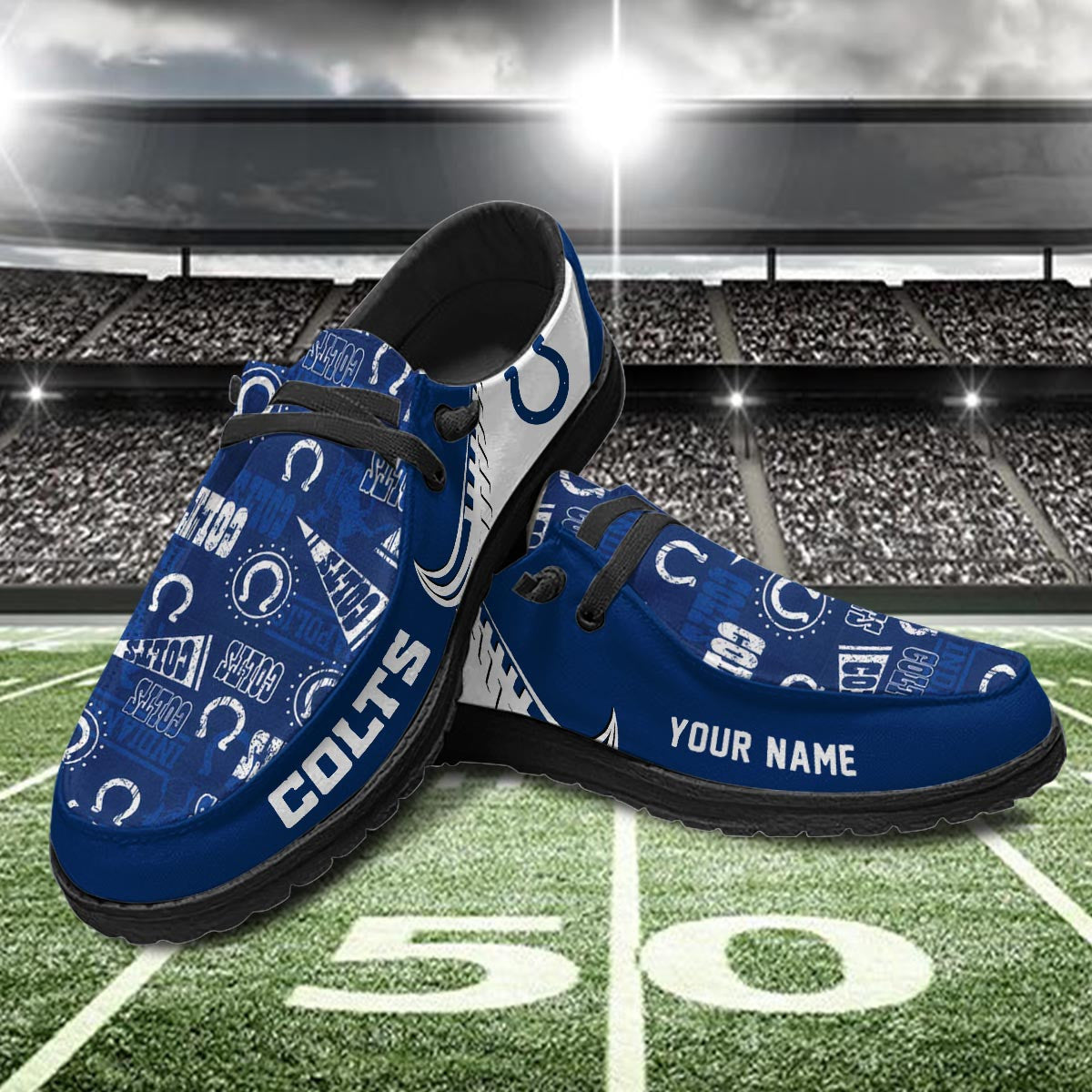 Healalio Indianapolis Colts Lace Up Loafers 2026
