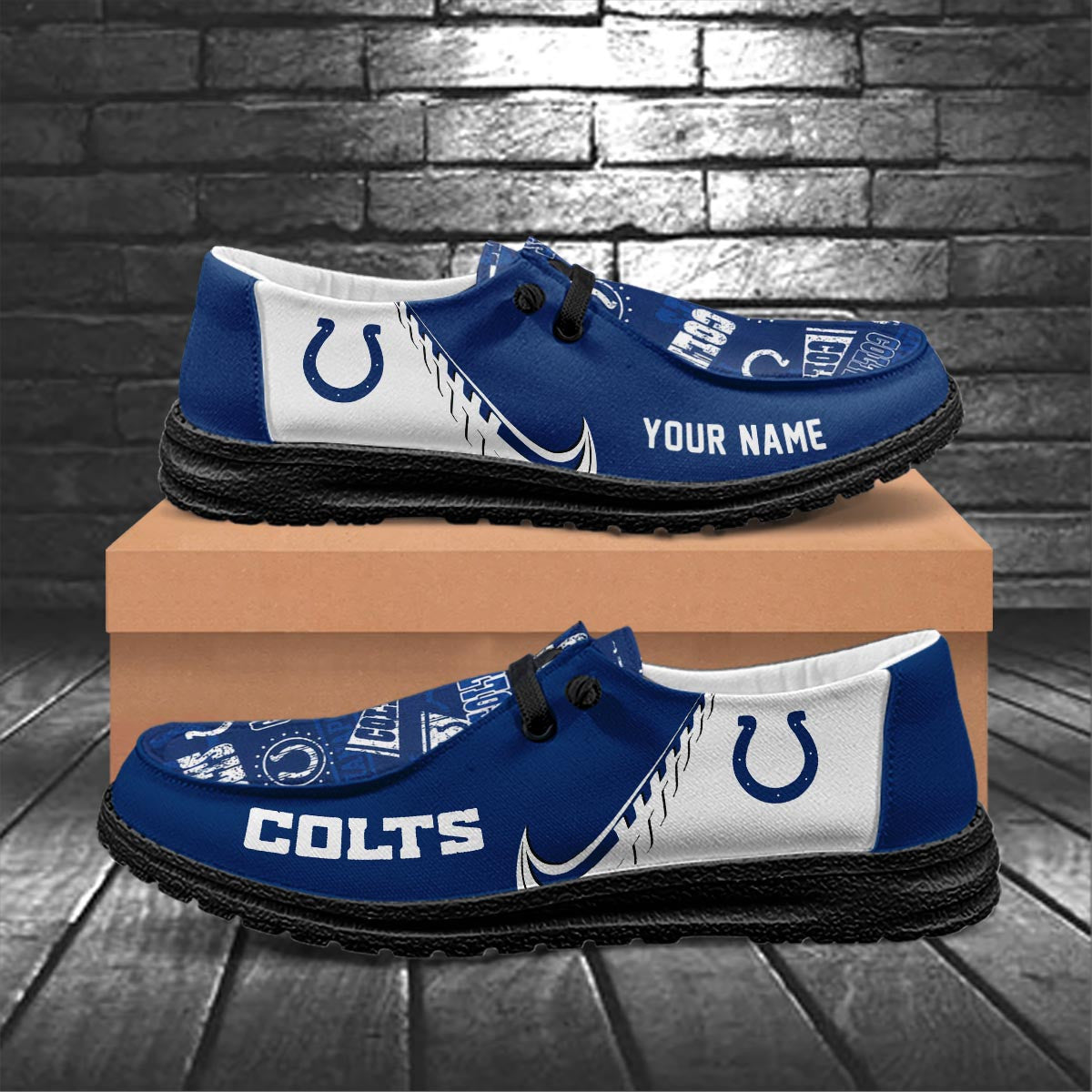 Healalio Indianapolis Colts Lace Up Loafers 2026