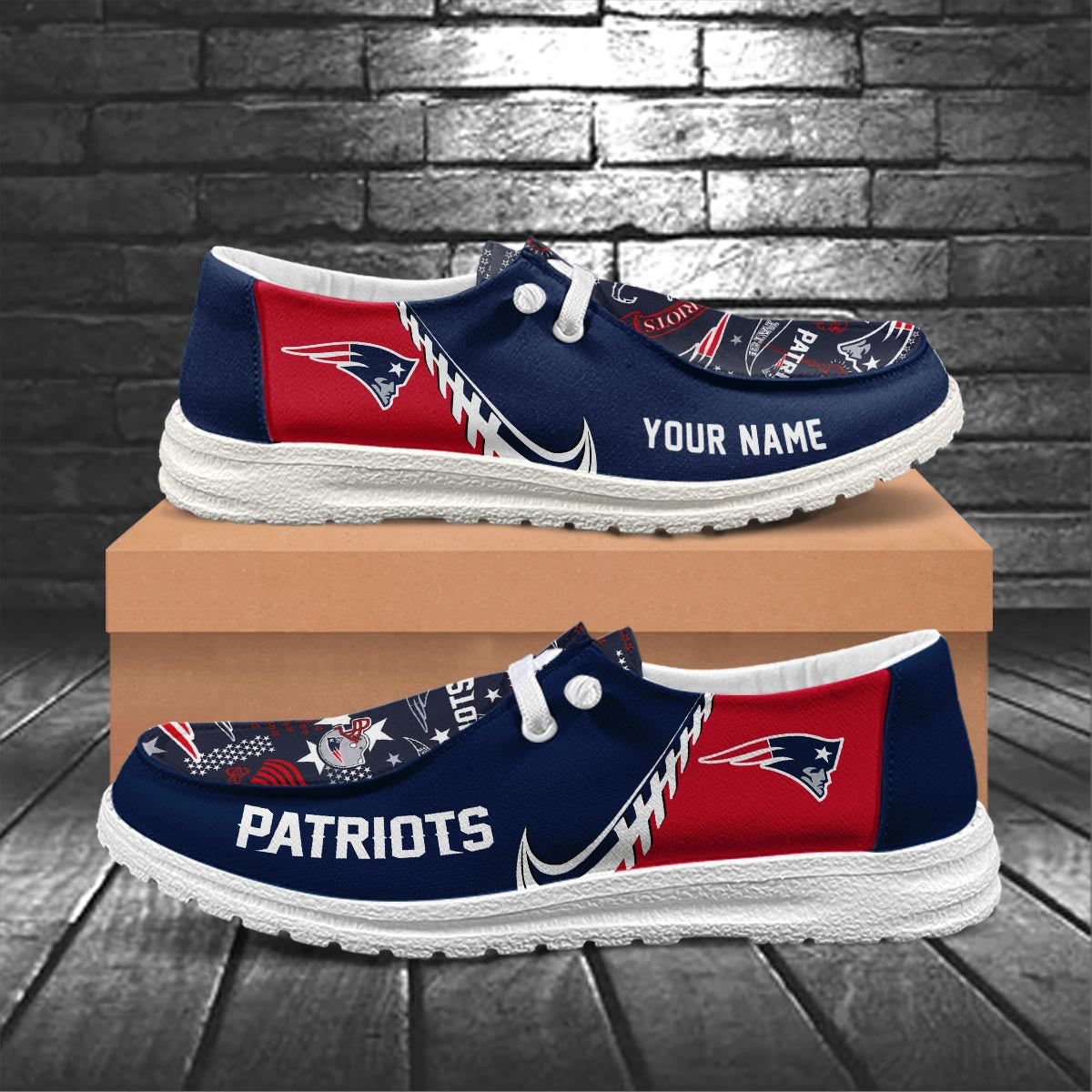 Healalio New England Patriots Lace Up Loafers 2026