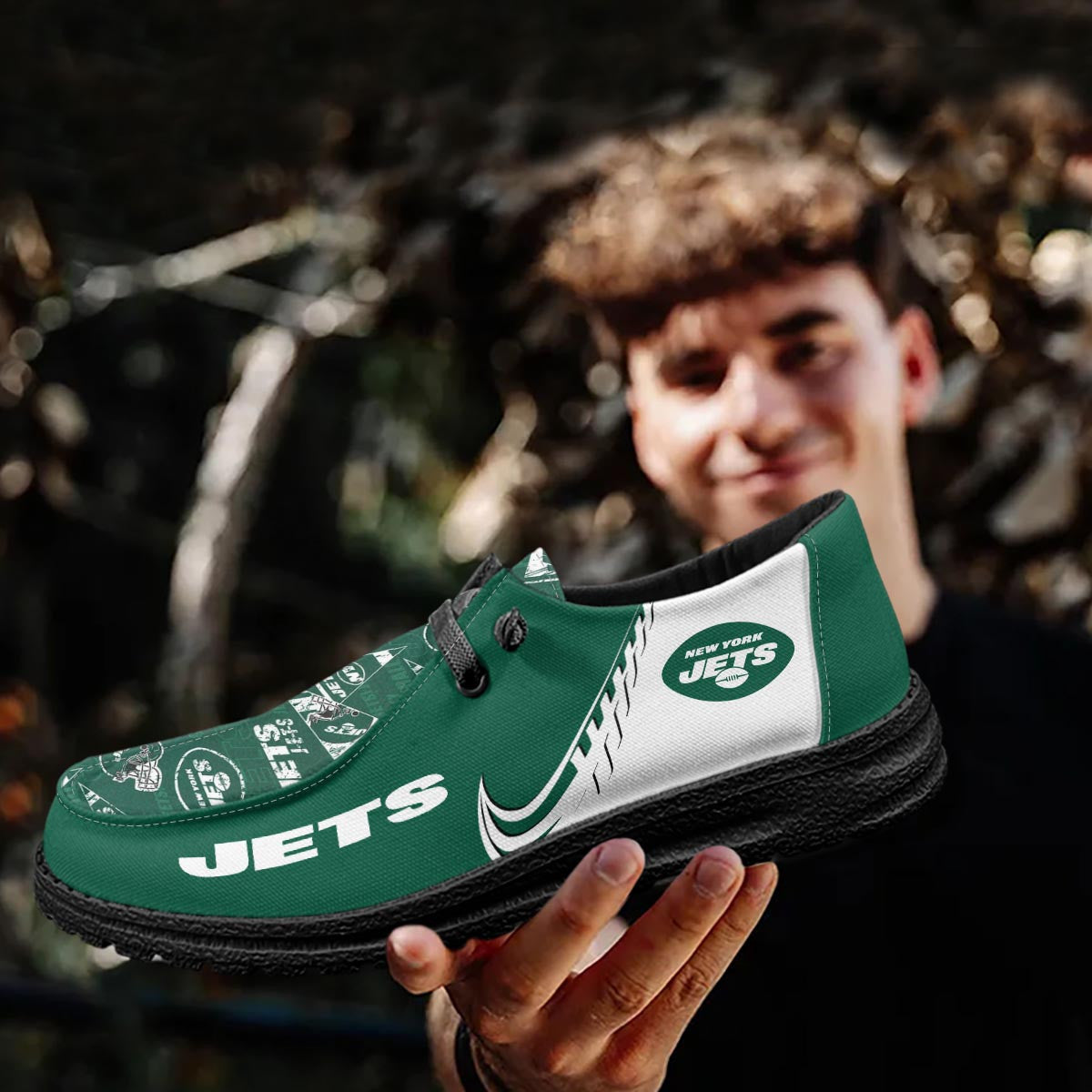 Healalio New York Jets Lace Up Loafers 2026