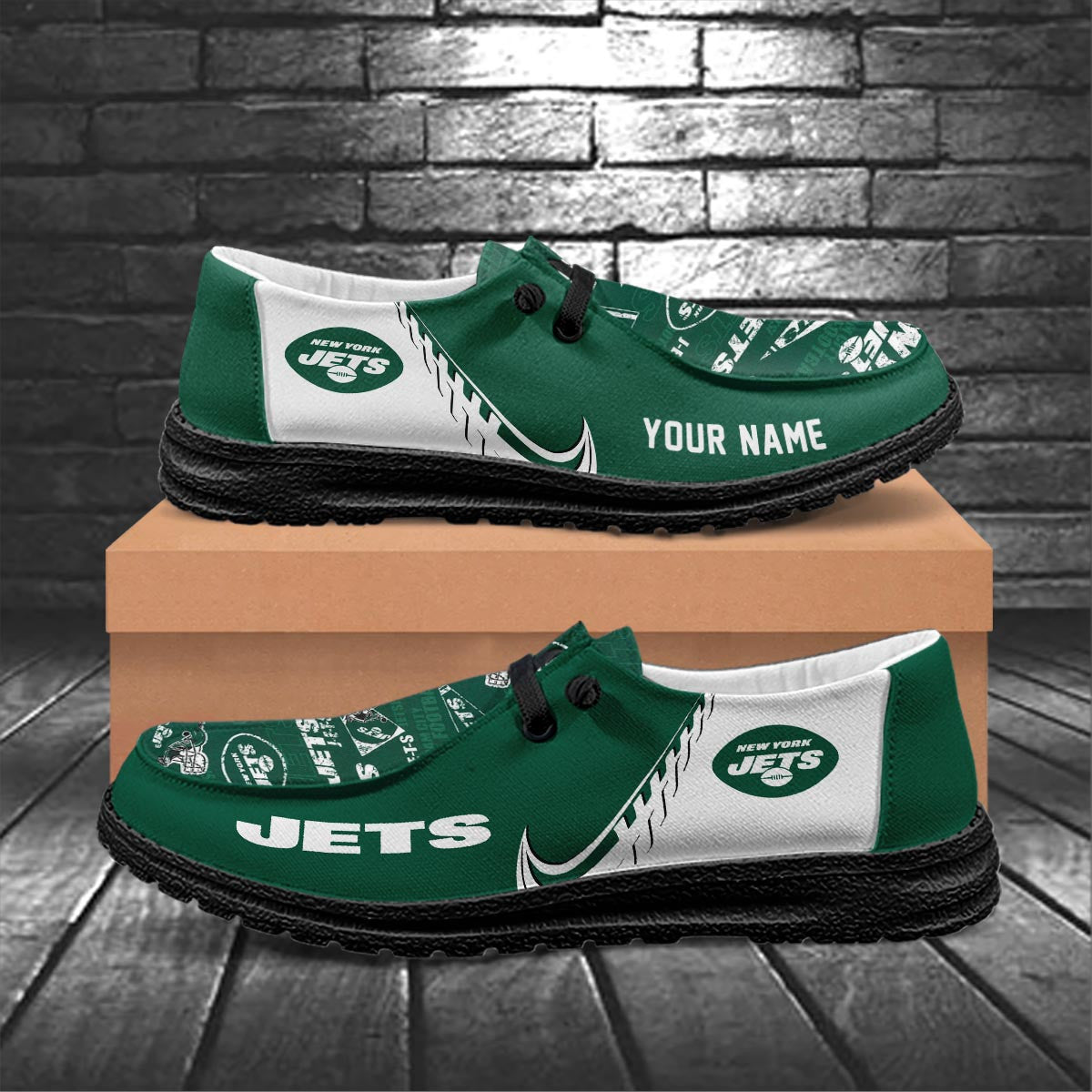 Healalio New York Jets Lace Up Loafers 2026