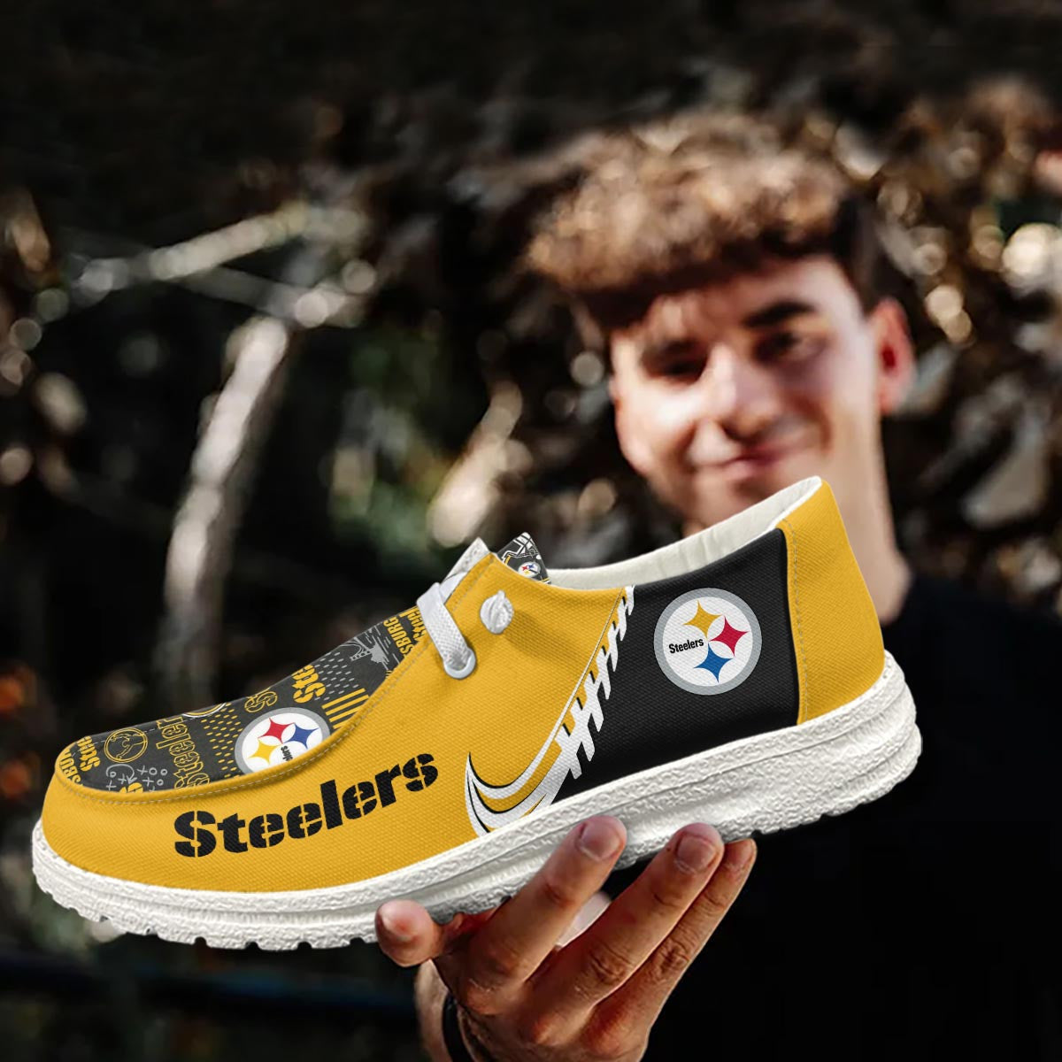 Healalio Pittsburgh Steelers Lace Up Loafers 2026