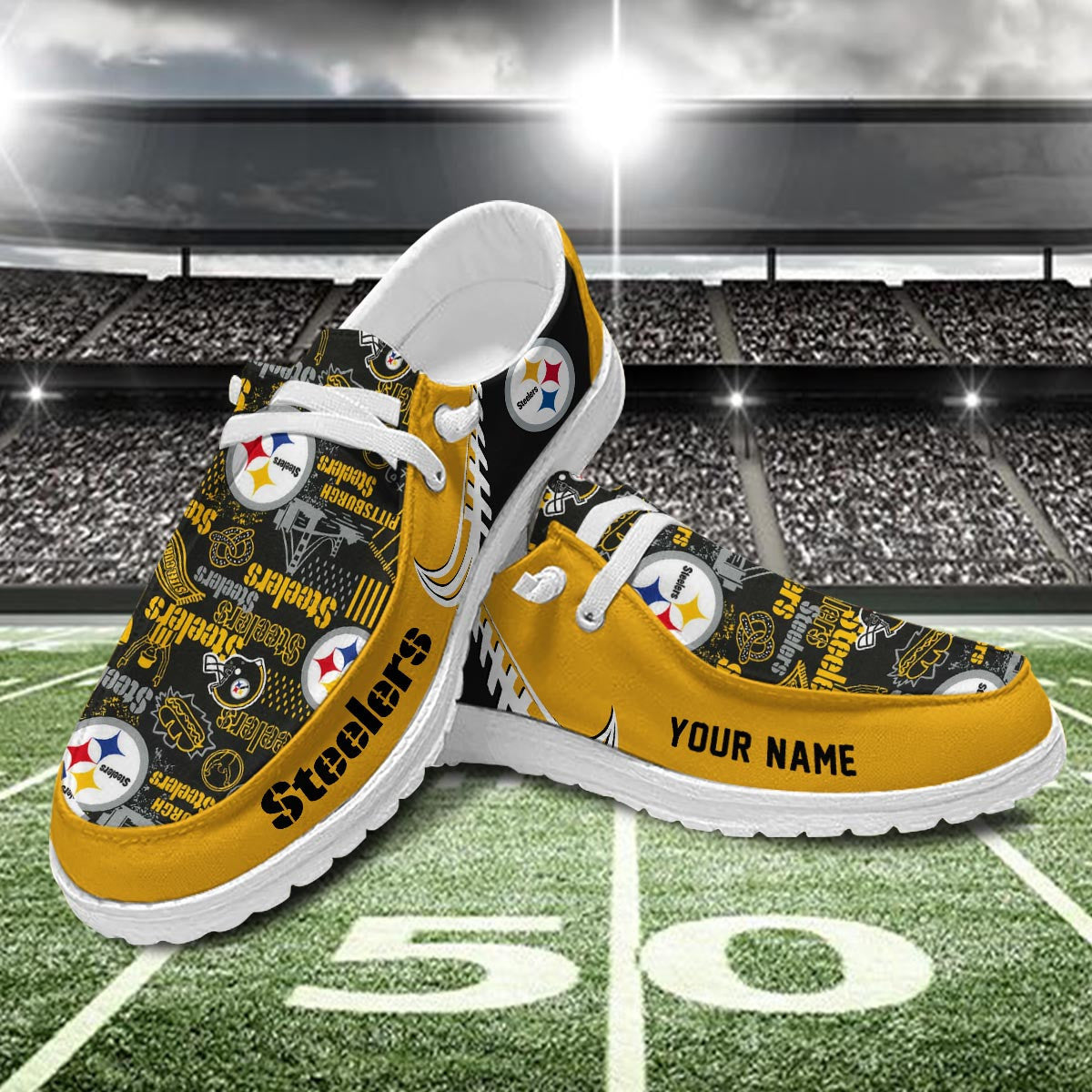 Healalio Pittsburgh Steelers Lace Up Loafers 2026