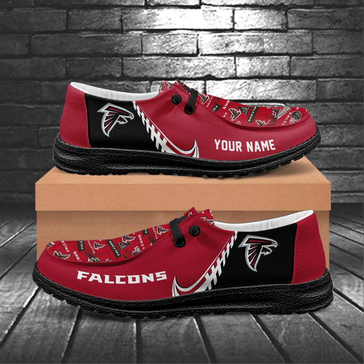 Healalio Atlanta Falcons Lace Up Loafers 2026