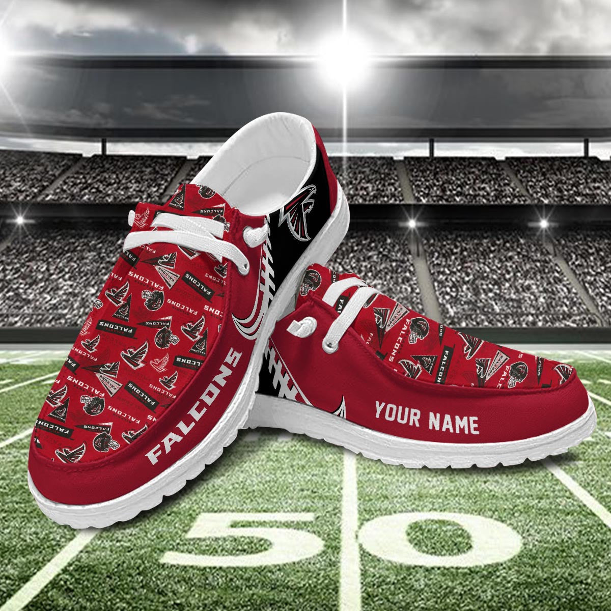 Healalio Atlanta Falcons Lace Up Loafers 2026