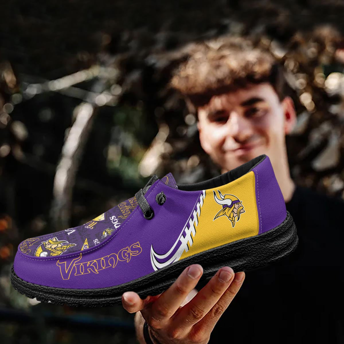 Healalio Minnesota Vikings Lace Up Loafers 2026