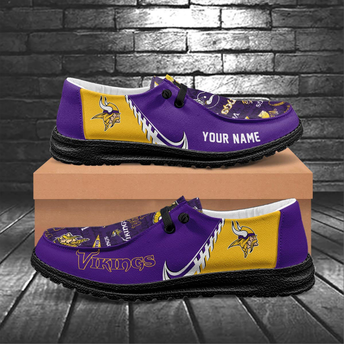 Healalio Minnesota Vikings Lace Up Loafers 2026
