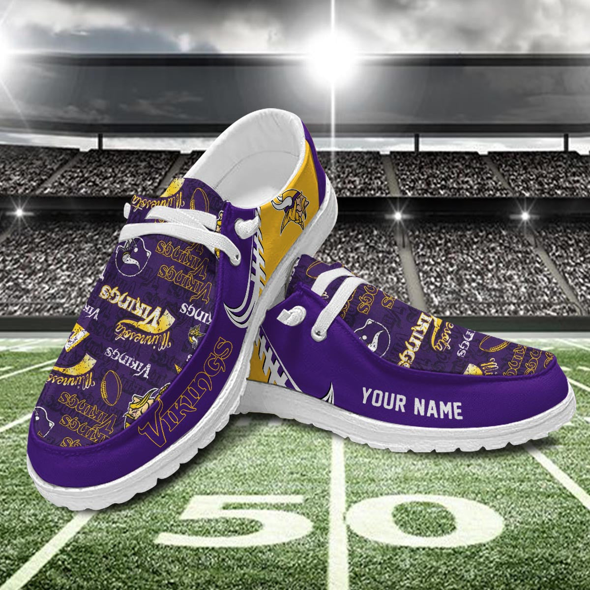 Healalio Minnesota Vikings Lace Up Loafers 2026