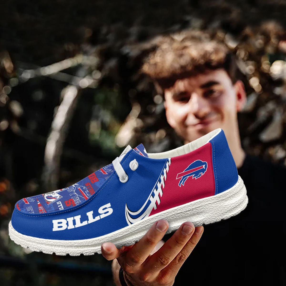 Healalio Buffalo Bills Lace Up Loafers 2026