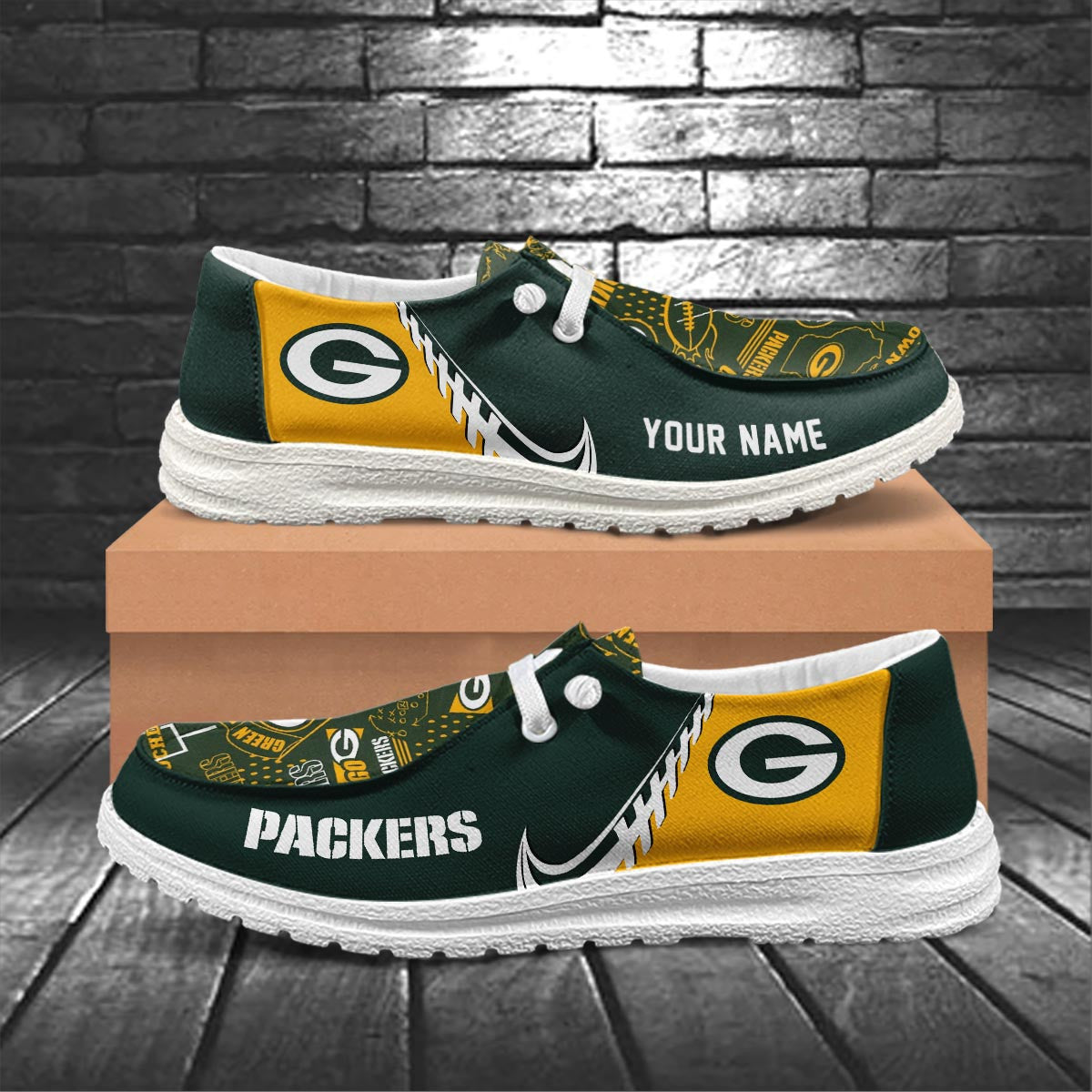 Healalio Green Bay Packers Lace Up Loafers 2026
