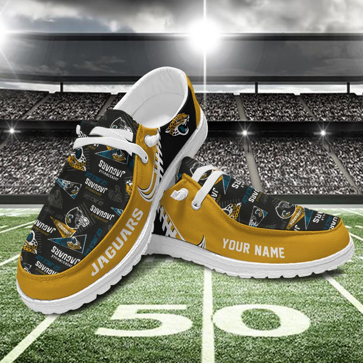Healalio Jacksonville Jaguars Lace Up Loafers 2026