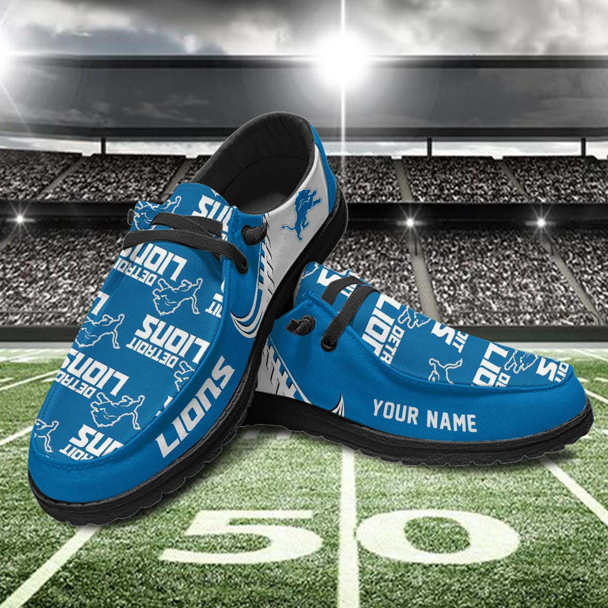 Healalio Detroit Lions Lace Up Loafers 2026