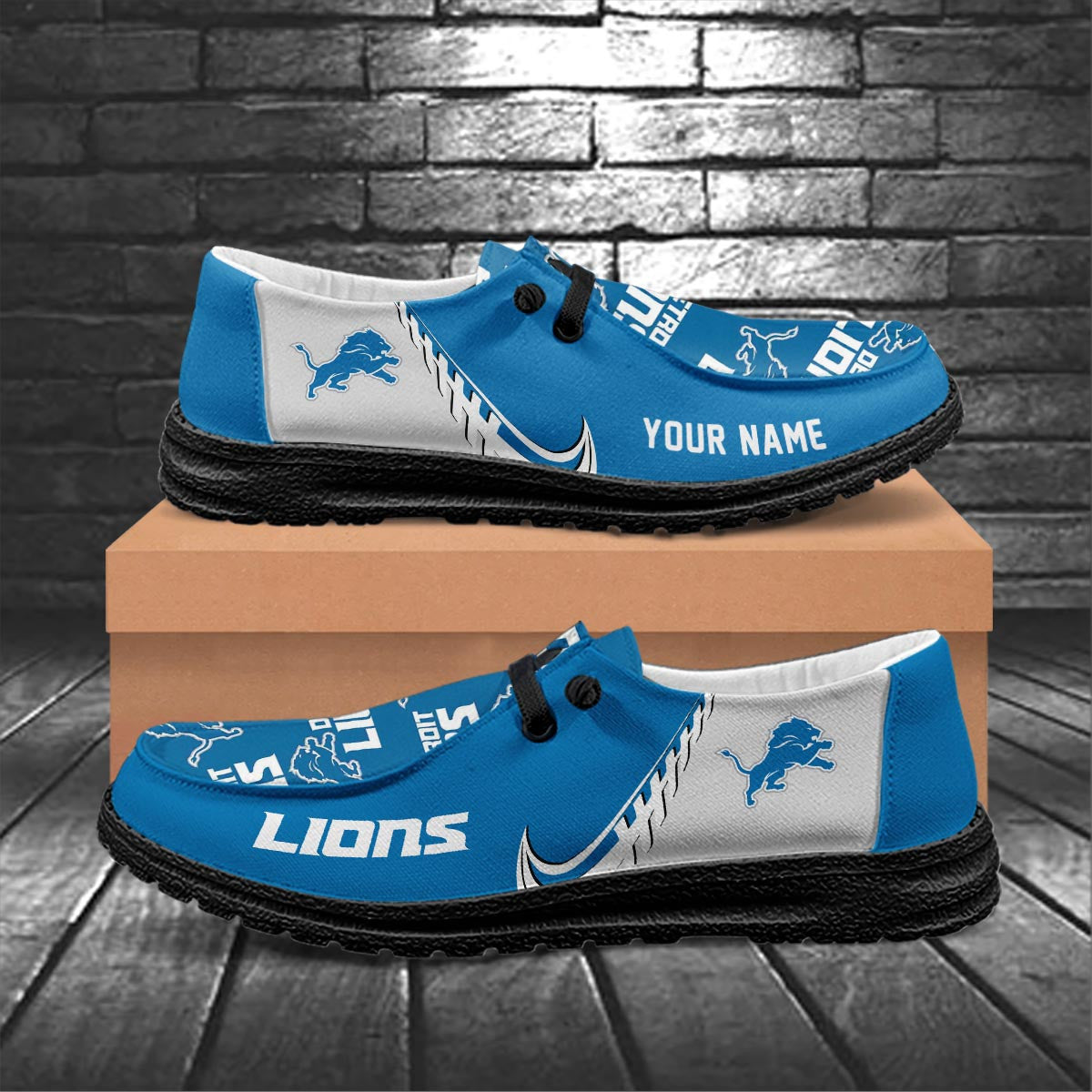Healalio Detroit Lions Lace Up Loafers 2026