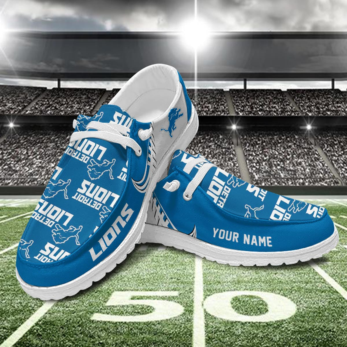 Healalio Detroit Lions Lace Up Loafers 2026