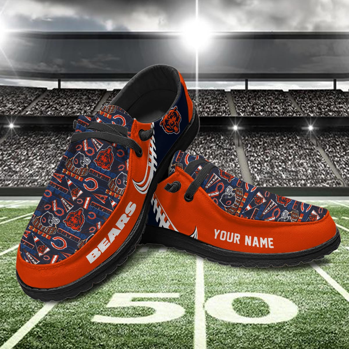 Healalio Chicago Bears Lace Up Loafers 2026