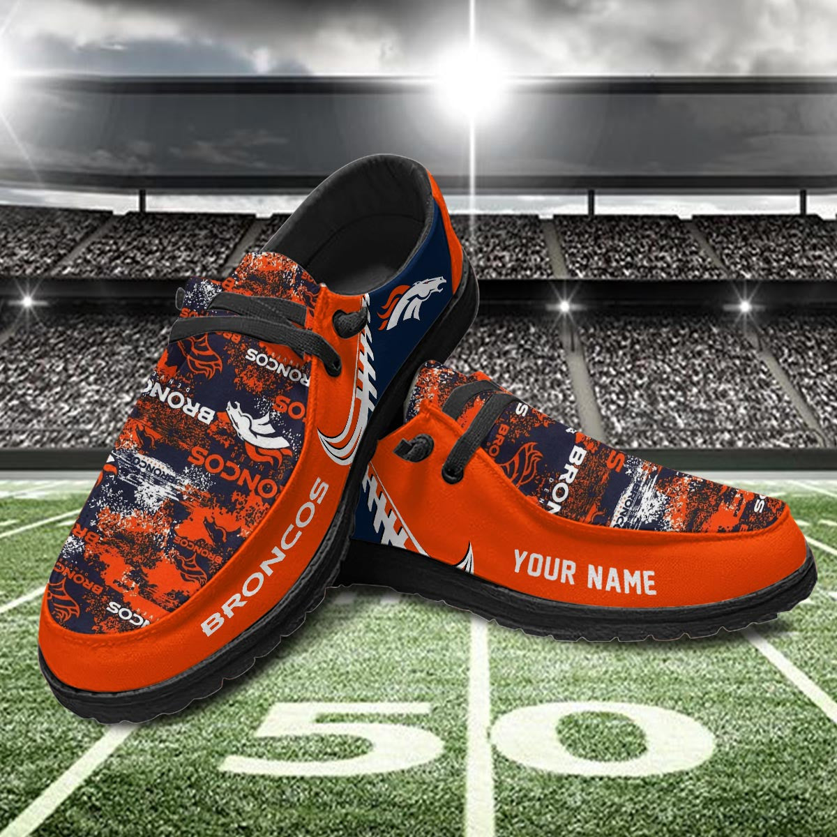 Healalio Denver Broncos Lace Up Loafers 2026