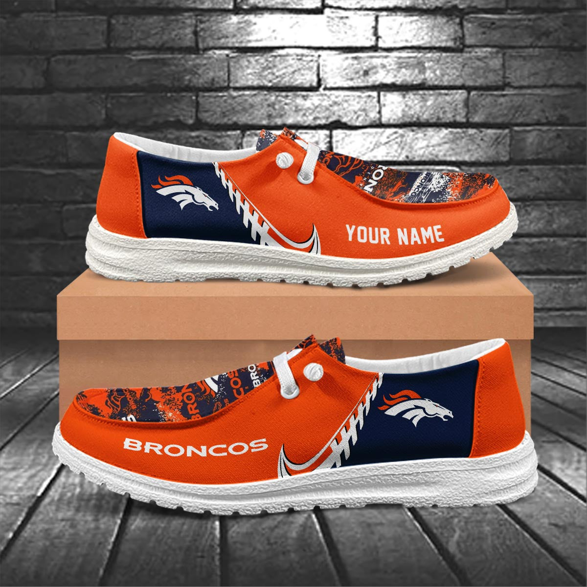 Healalio Denver Broncos Lace Up Loafers 2026