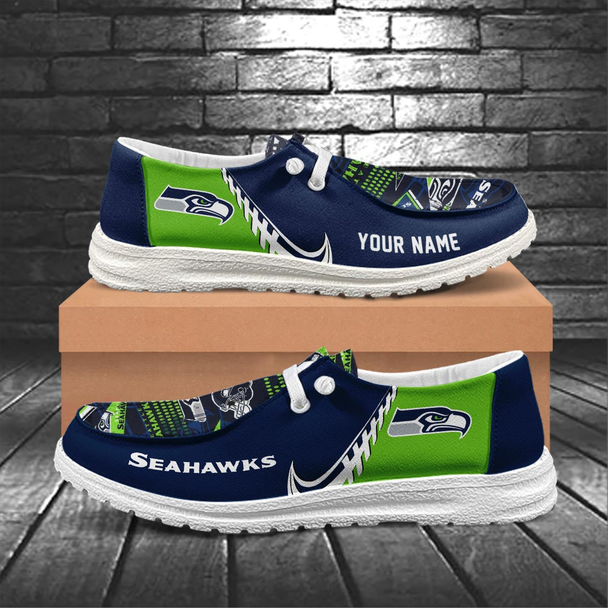 Healalio Seattle Seahawks Lace Up Loafers 2026