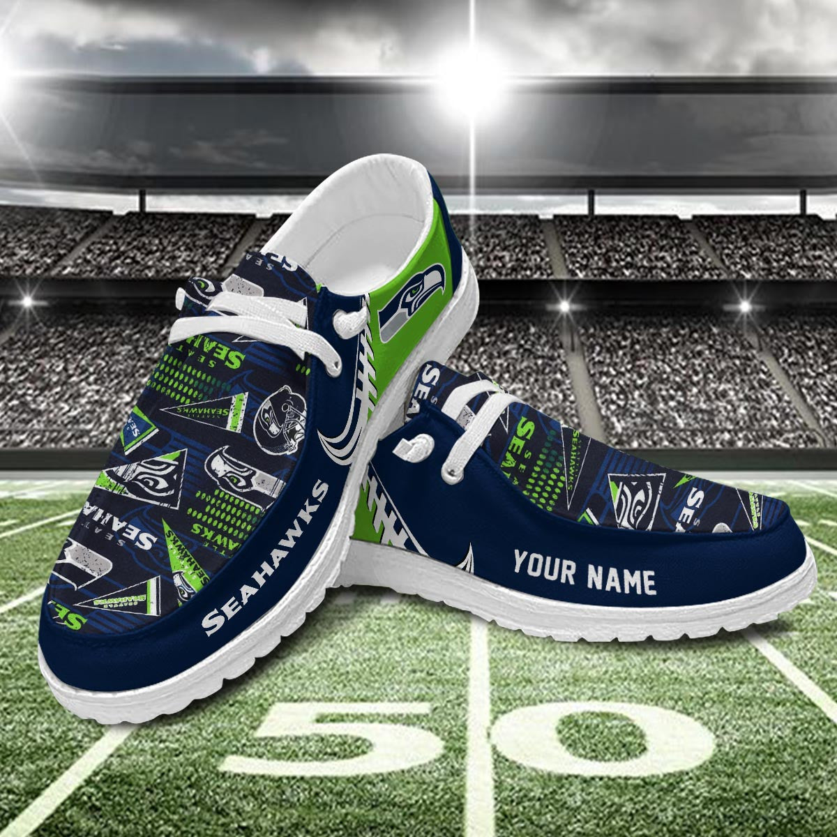 Healalio Seattle Seahawks Lace Up Loafers 2026