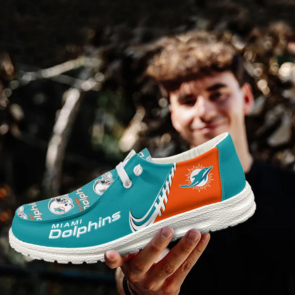 Healalio Miami Dolphins Lace Up Loafers 2026