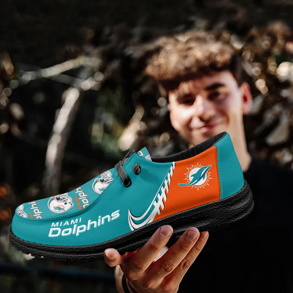 Healalio Miami Dolphins Lace Up Loafers 2026