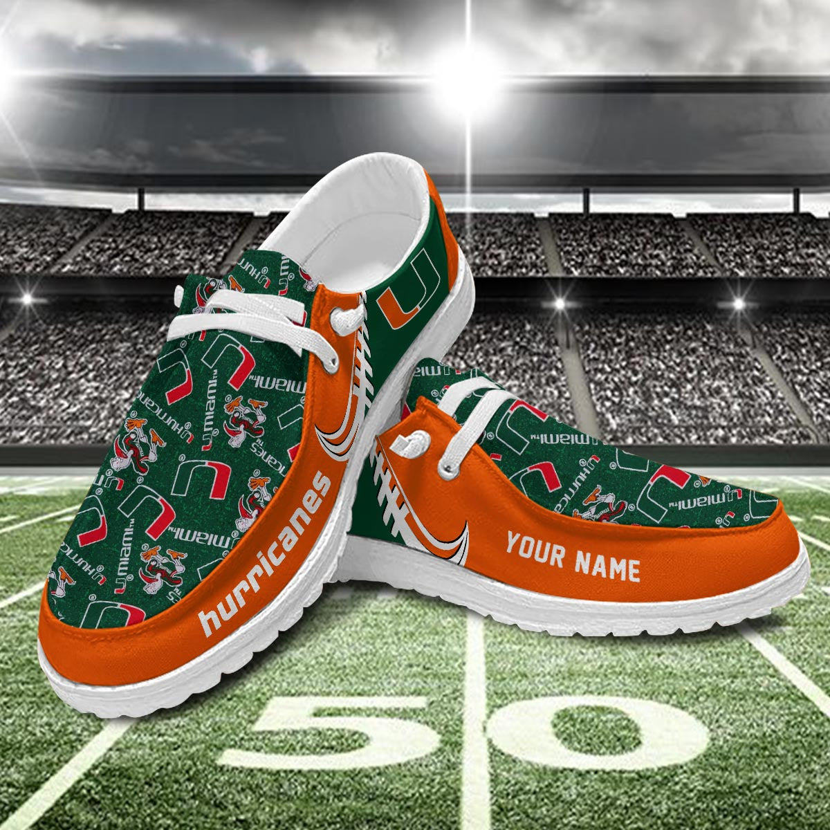 Miami Hurricanes Lace Up Loafers 2026