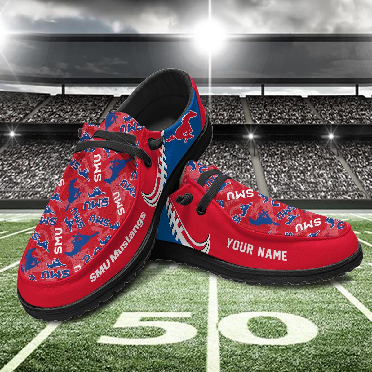 SMU Mustangs Lace Up Loafers 2026