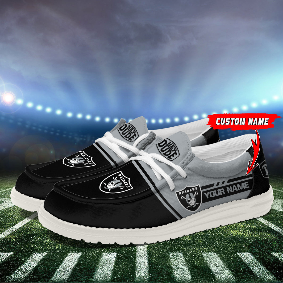 Healalio Las Vegas Raiders Lace Up Loafers 2026